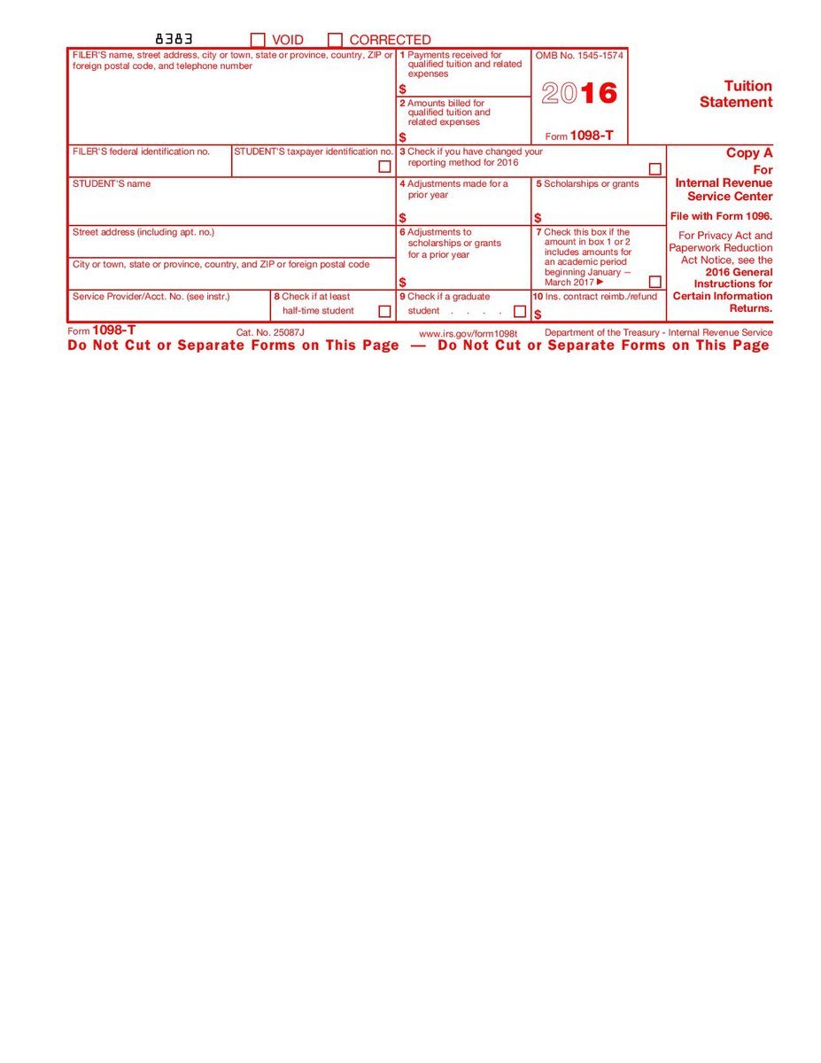 A United States IRS tax form