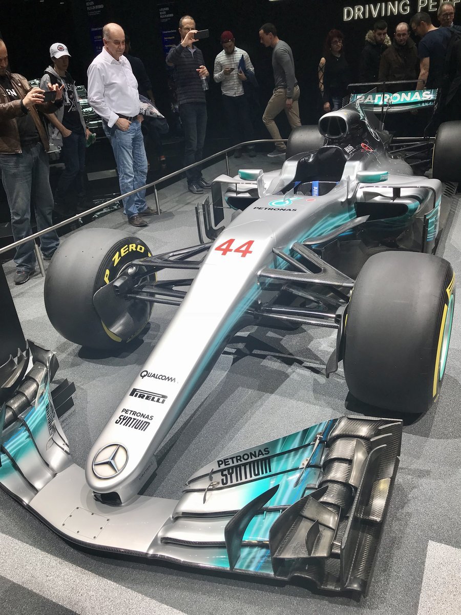 Formula 1 driver Lewis Hamilton, founder of the Mission 44 education charity, in his Mercedes race car