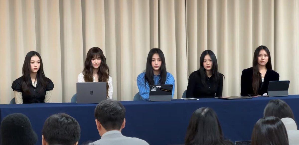 K-pop group NewJeans at a press conference
